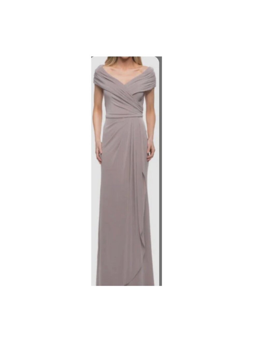 Le Femme (123) Ruched Jersey Long Gown Size 8 With Small Defect